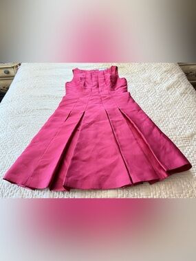 Carolina Herrera Red Pleated Formal Dress Size 12